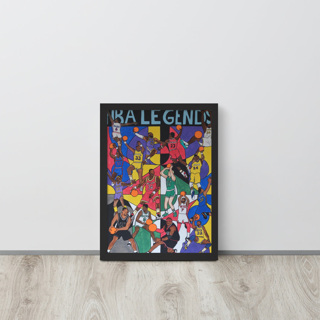 NBA Legends Framed Poster 12x16